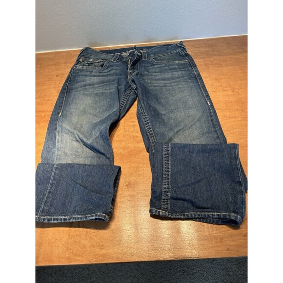 True Religion Mens Flap Pocket Straight Leg Dark Denim Jeans MDE859 size 30